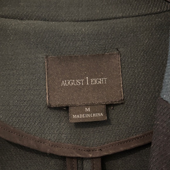 Classic Open-Front Women's Blazer Jacket in Dark Green and Black - Picture 2 of 8